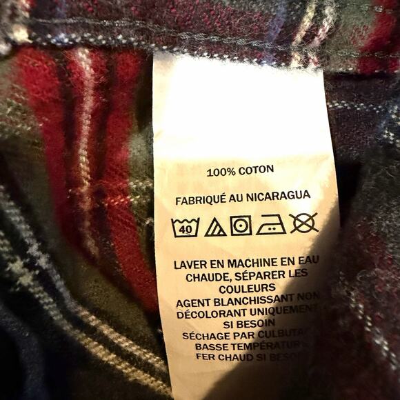 L.L.Bean Men's Scotch Plaid Flannel Shirt Slightly Fitted Medium Red Gray Tartan - Picture 5 of 5